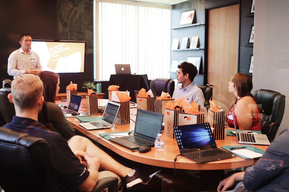 Evening classroom session for editorial AI review training